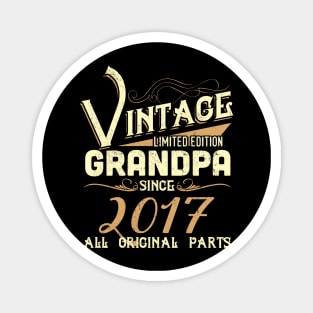 Vintage Grandpa Since 2017 Funny Man Myth Legend Daddy Magnet